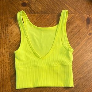 lululemon athletica Neon Yellow Crop Top